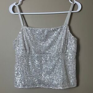 No Boundaries Silver Sequin Camisole